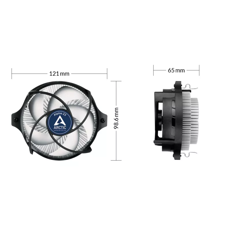 ARCTIC Alpine 23 - Disipador CPU compacto AMD Procesador Disipador de aire 9 cm Aluminio, Negro 1 ud.
