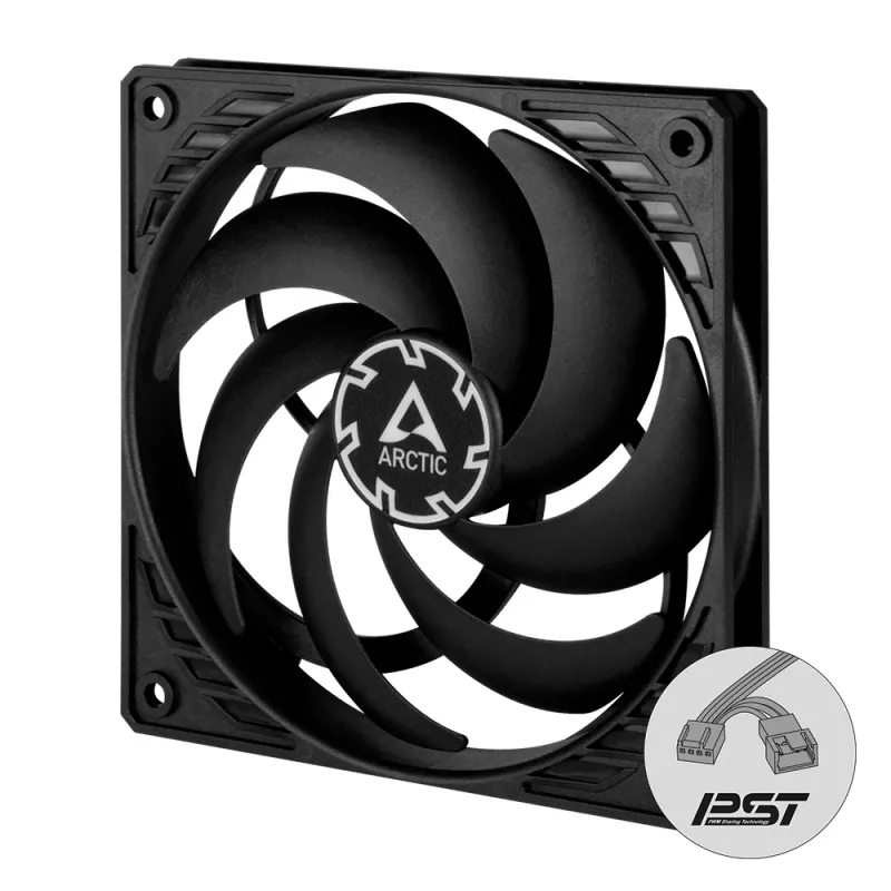 ARCTIC P12 Slim PWM PST Ventilador de 120 mm optimizado para presión con cable en Y integrado