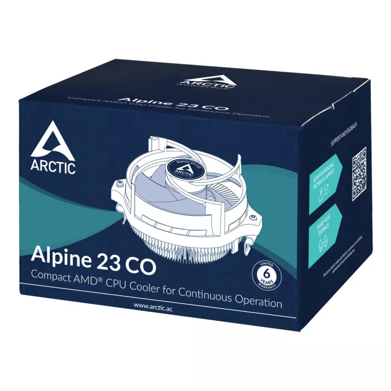 ARCTIC Alpine 23 CO - Disipador CPU compacto AMD para funcionamiento continuo