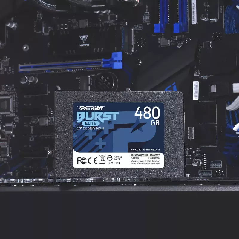 SSD SATA de 2,5 inch PATRIOT Burst Elite 480 GB — 450 MB/s lectura, 320 MB/s escritura, 2,5 inch SATA III, 7 mm