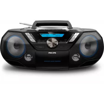 Radio CD Philips AZB798T/12, analógica y digital, DAB, DAB+, FM, reproductor, CD, CD-R, CD-RW, rebobinado rápido, avance rápido, siguiente, anterior, programa, repetir, reproducción aleatoria, 12 W