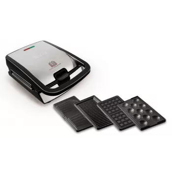 Sandwichera Tefal SW854D 700 W negra, acero inoxidable