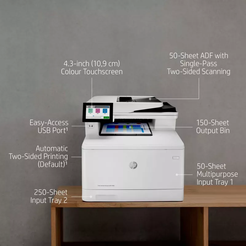 HP Color LaserJet Enterprise MFP M480f, láser, impresión en color, 600 x 600 DPI, A4, impresión directa, blanco, negro