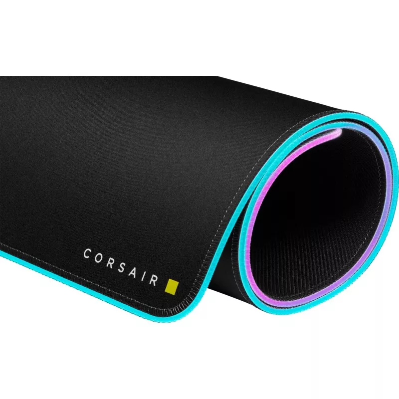 Alfombrilla gaming CORSAIR MM700 RGB — 930×400 mm, 4 mm de grosor, base de goma, retroiluminación LED alimentada por USB, negra