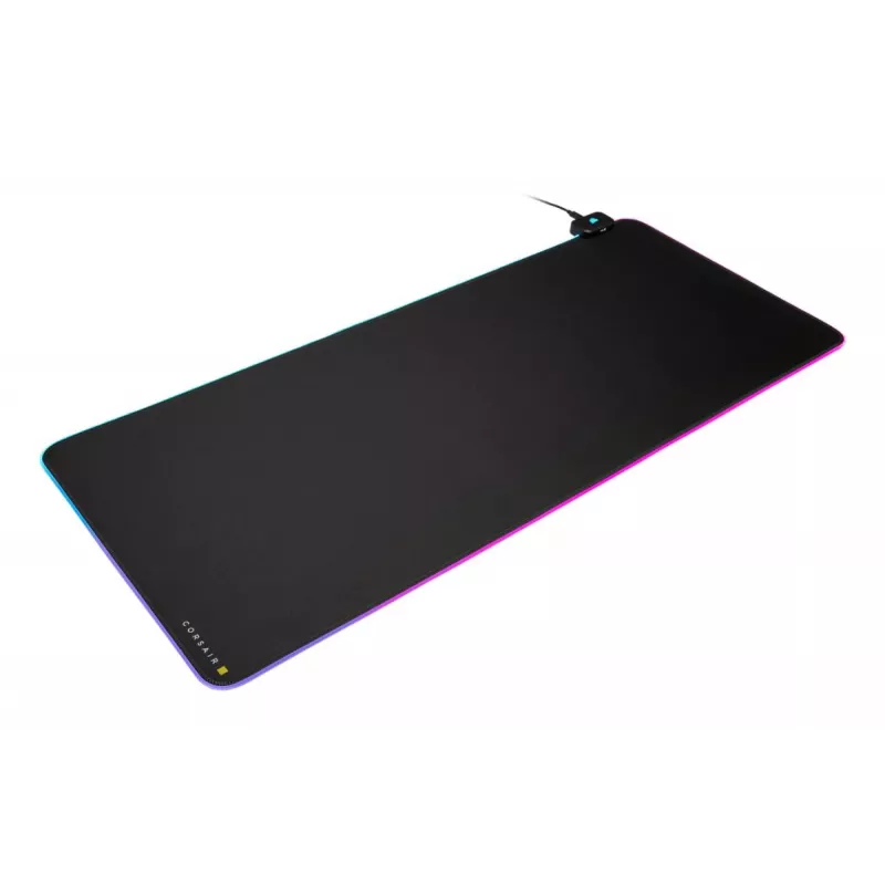 Alfombrilla gaming CORSAIR MM700 RGB — 930×400 mm, 4 mm de grosor, base de goma, retroiluminación LED alimentada por USB, negra