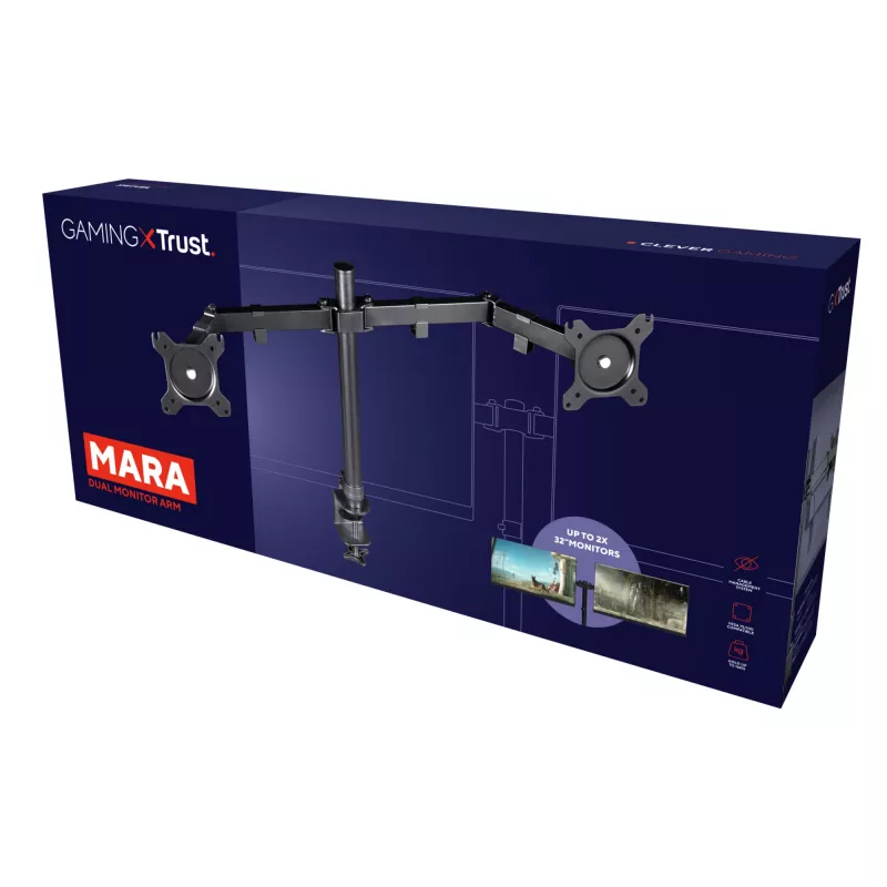 Soporte de doble monitor Trust GXT 1120 Mara 81,3 cm (32