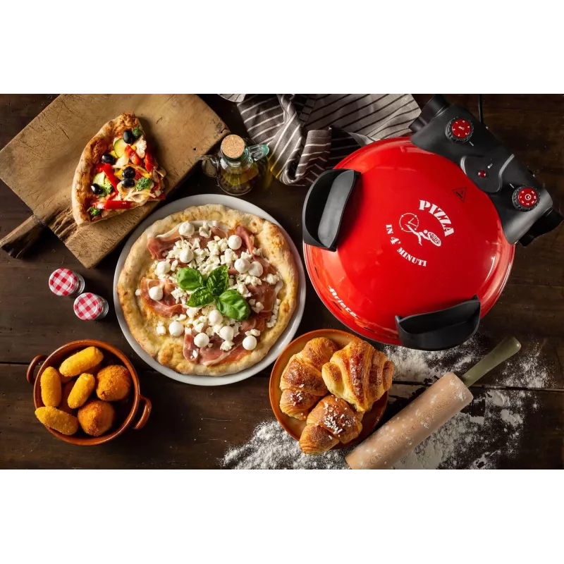 Máquina de pizza Ariete 0909/10 1200 W negra roja 1 pizza 33 cm