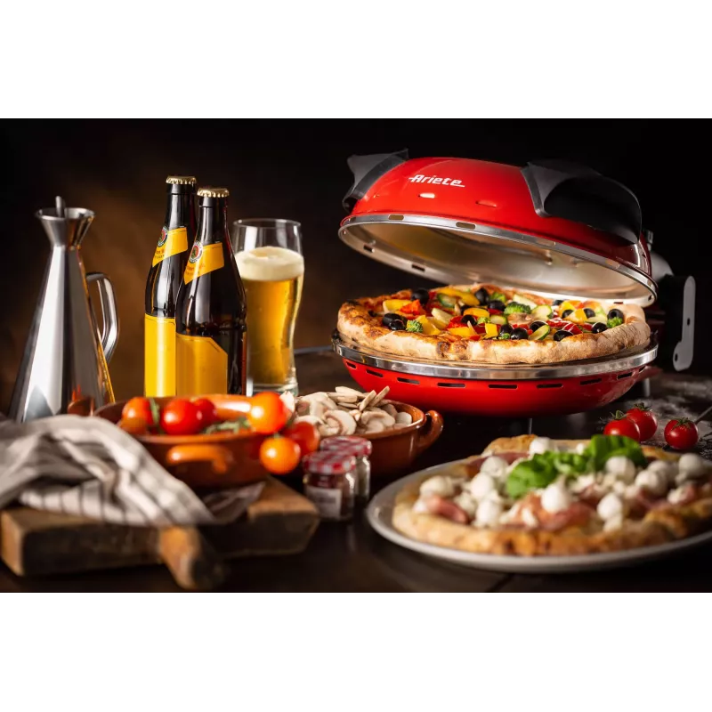 Máquina de pizza Ariete 0909/10 1200 W negra roja 1 pizza 33 cm