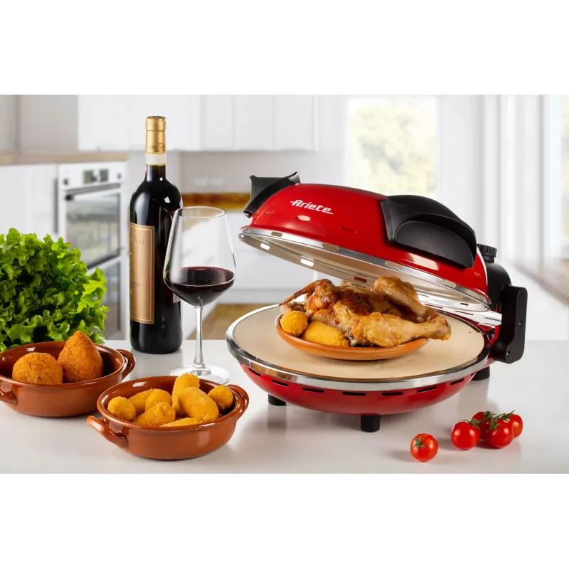 Máquina de pizza Ariete 0909/10 1200 W negra roja 1 pizza 33 cm
