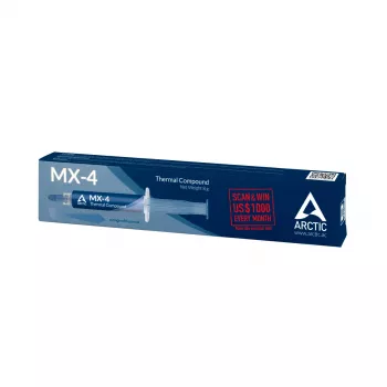 ARCTIC MX-4 Highest Performance Thermal Compound, pasta térmica, 2,5 g/cm³, azul, 8 g, 1 ud., 128 mm