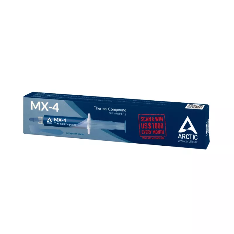 ARCTIC MX-4 Highest Performance Thermal Compound, pasta térmica, 2,5 g/cm³, azul, 8 g, 1 ud., 128 mm