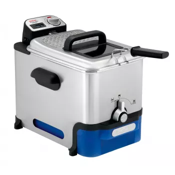 Freidora Tefal Oleoclean Pro Inox & Design FR8040 Single 3,5 l 2300 W negra, acero inoxidable