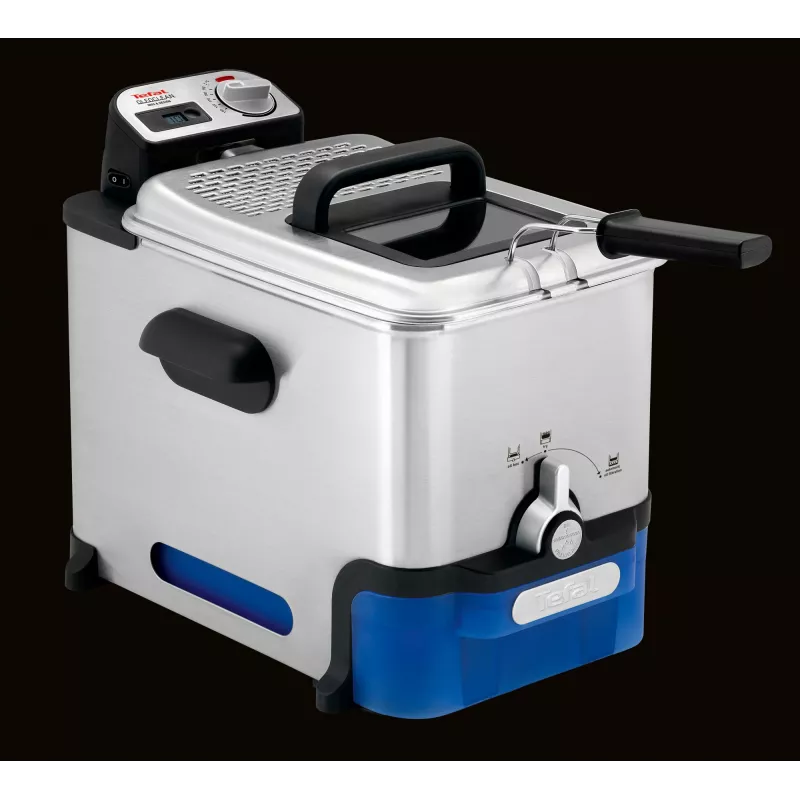 Freidora Tefal Oleoclean Pro Inox & Design FR8040 Single 3,5 l 2300 W negra, acero inoxidable