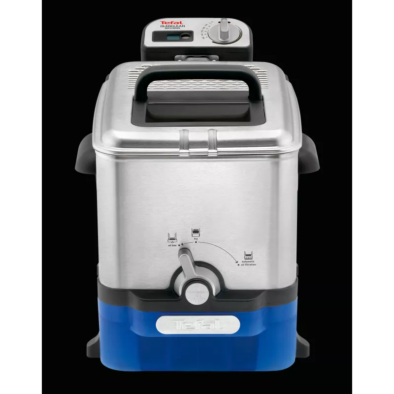 Freidora Tefal Oleoclean Pro Inox & Design FR8040 Single 3,5 l 2300 W negra, acero inoxidable