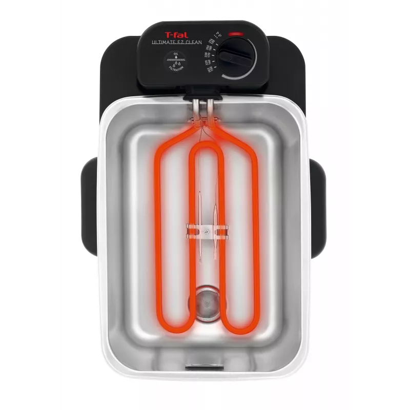 Freidora Tefal Oleoclean Pro Inox & Design FR8040 Single 3,5 l 2300 W negra, acero inoxidable