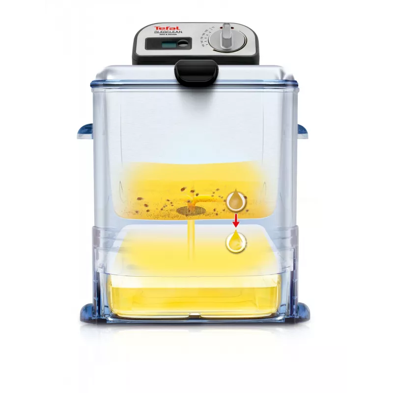 Freidora Tefal Oleoclean Pro Inox & Design FR8040 Single 3,5 l 2300 W negra, acero inoxidable