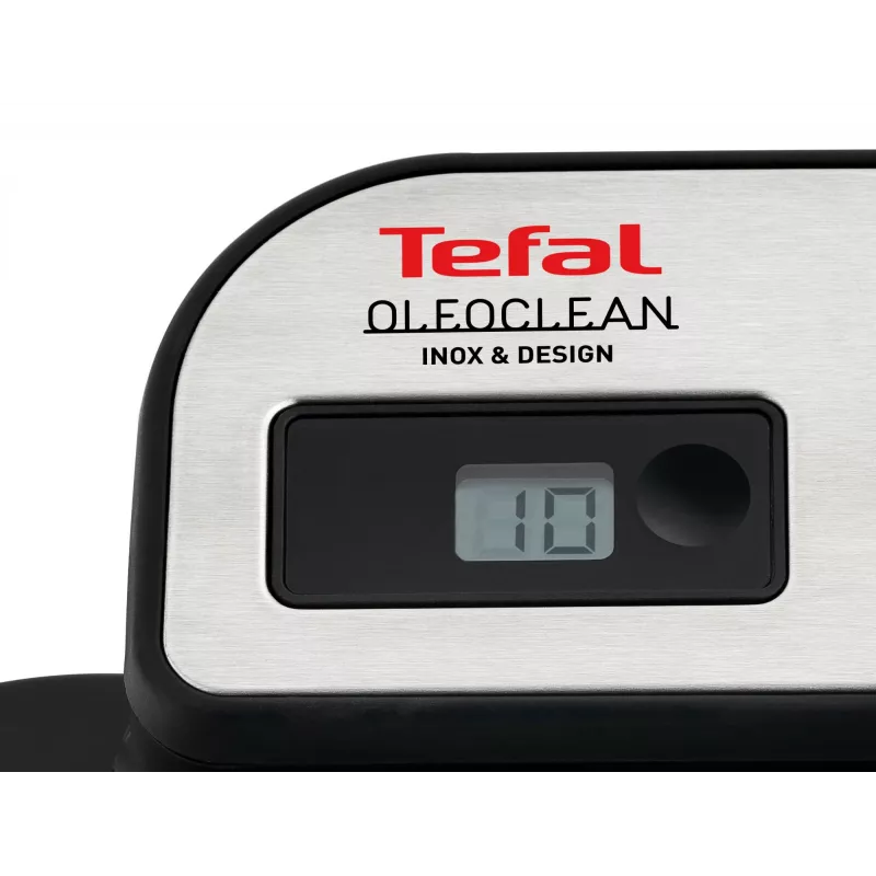 Freidora Tefal Oleoclean Pro Inox & Design FR8040 Single 3,5 l 2300 W negra, acero inoxidable