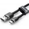 Cable de carga rápida trenzado Cafule BASEUS - USB Type-A a Type-C 2A - 3m - gris/negro (nylon)