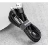 Cable de carga rápida trenzado Cafule BASEUS - USB Type-A a Type-C 2A - 3m - gris/negro (nylon)