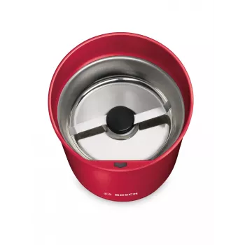 Molino de café de cuchillas Bosch TSM6A014R, capacidad 75 g, 180 W, cuchillas de acero inoxidable, rojo