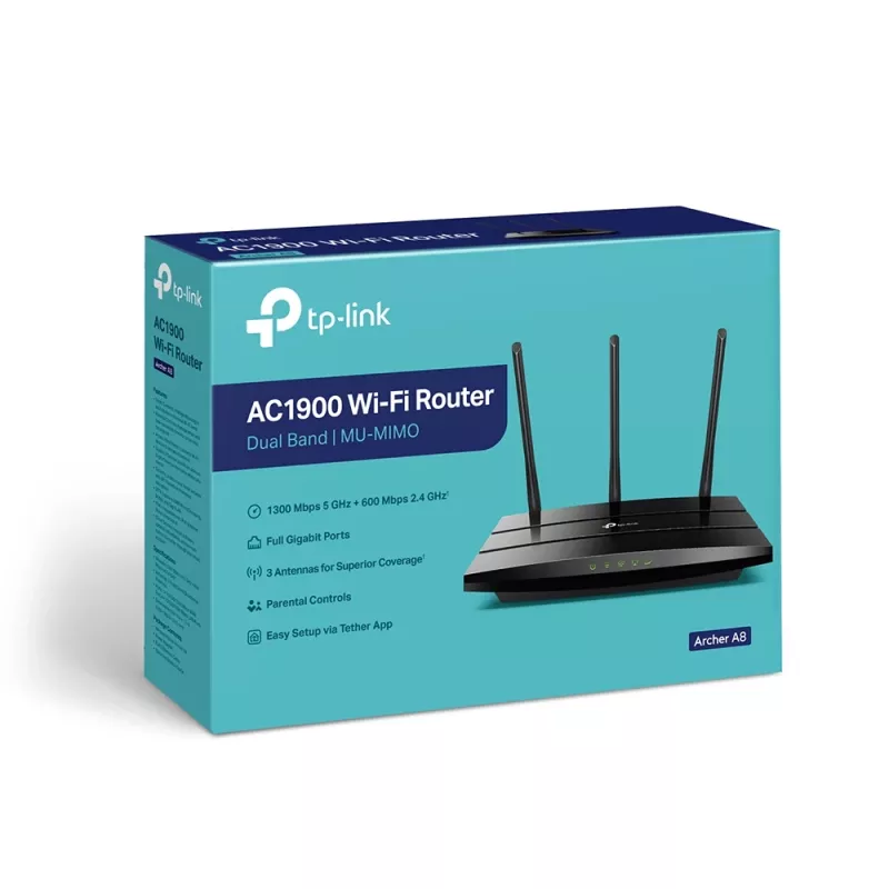TP-Link Archer A8 router Wi-Fi Gigabit Ethernet dual band (2,4 GHz / 5 GHz) negro