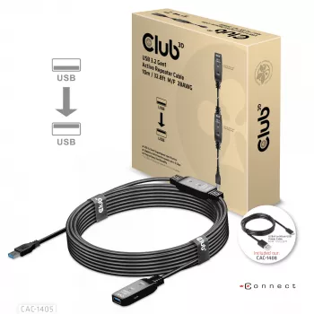 CLUB3D cable repetidor activo USB 3.2 Gen1 10 m / 32.8ft M/H 28AWG