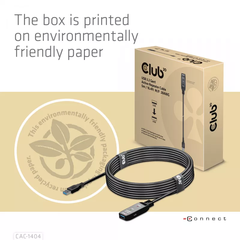 CLUB3D cable repetidor activo USB 3.2 Gen1 5m/ 16.4 ft M/H 28AWG