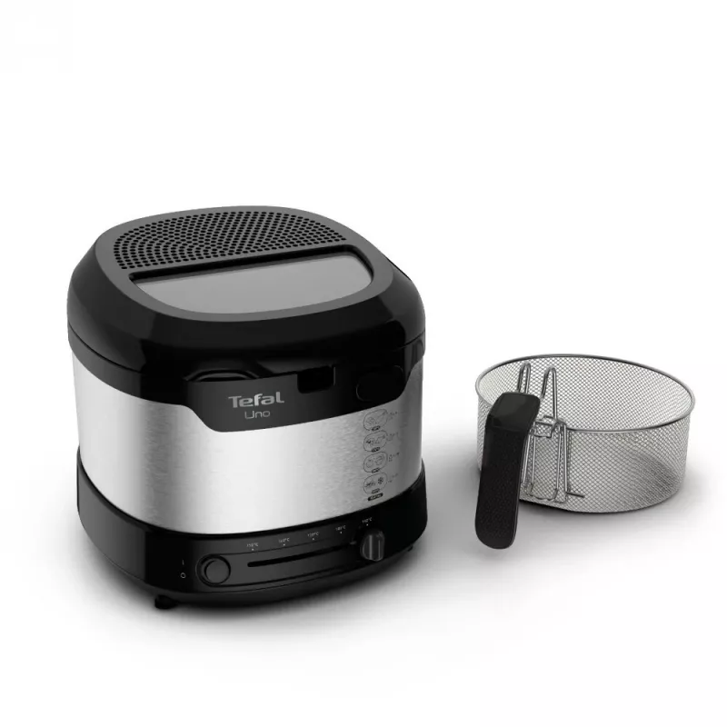 Tefal Uno FF215D freidora individual 1,8 L de sobremesa 1600 W freidora negra, acero inoxidable