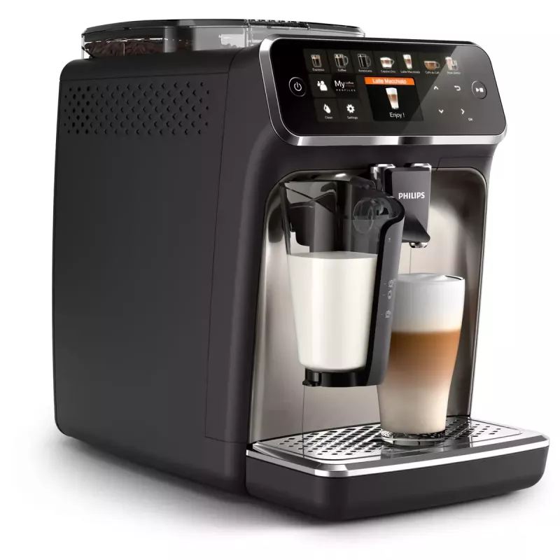 Cafetera espresso Philips EP5447/90 – superautomática, depósito de agua de 1,8 l, depósito de café en grano de 275 g, 15 bar, depósito de leche de 0,26 l