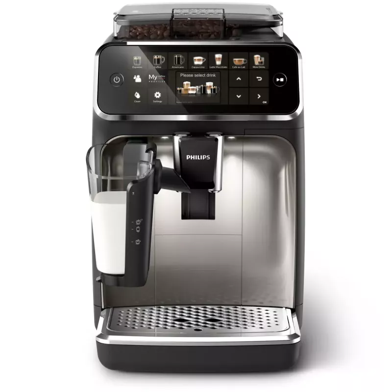 Cafetera espresso Philips EP5447/90 – superautomática, depósito de agua de 1,8 l, depósito de café en grano de 275 g, 15 bar, depósito de leche de 0,26 l