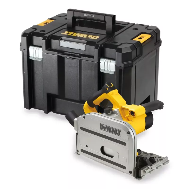 DeWALT sierra de inmersión 690 W, hoja de 165 mm, profundidad de corte 55 mm, con maletín y carril guía