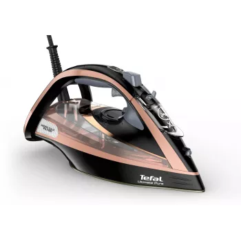 Plancha de vapor Tefal FV9845 — 3200 W, caudal de vapor continuo de 60 g/min, depósito de 350 ml, vapor vertical, 1,45 kg, negro/cobre