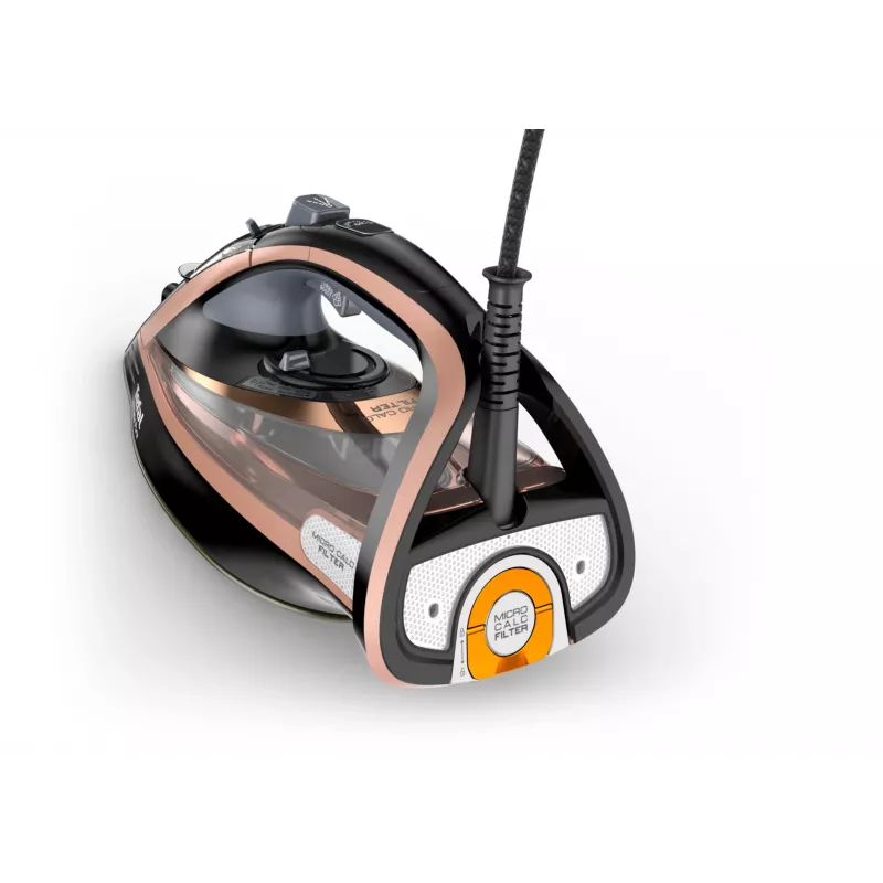 Tefal Ultimate Pure FV9845 plancha de vapor, 3200 W, suela Durilium AirGlide Autoclean, 60 g/min de vapor continuo, 260 g/min de golpe de vapor, depósito de 350 ml, vapor vertical, negro/cobre