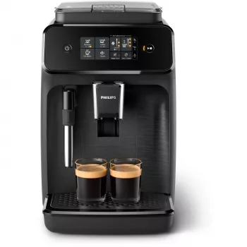Cafetera espresso Philips EP1220/00 – superautomática, depósito de agua de 1,8 l, depósito de café en grano de 275 g, 15 bar, molinillo cerámico, 12 ajustes de molienda, negra