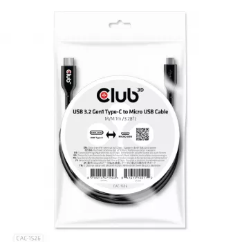 Cable USB 3.2 Gen1 Type-C a Micro-USB M/M 1 m / 3,28 ft CLUB3D