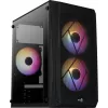 Caja de PC AEROCOOL CS107V2 Mini Tower — negra, microATX/Mini-ITX, 2 ventiladores de 120 mm, 1 bahía de 3,5 pulgadas + 2 de 2,5 pulgadas