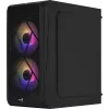 Caja de PC AEROCOOL CS107V2 Mini Tower — negra, microATX/Mini-ITX, 2 ventiladores de 120 mm, 1 bahía de 3,5 pulgadas + 2 de 2,5 pulgadas