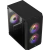 Caja de PC AEROCOOL CS107V2 Mini Tower — negra, microATX/Mini-ITX, 2 ventiladores de 120 mm, 1 bahía de 3,5 pulgadas + 2 de 2,5 pulgadas