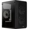 Caja de PC AEROCOOL CS107V2 Mini Tower — negra, microATX/Mini-ITX, 2 ventiladores de 120 mm, 1 bahía de 3,5 pulgadas + 2 de 2,5 pulgadas