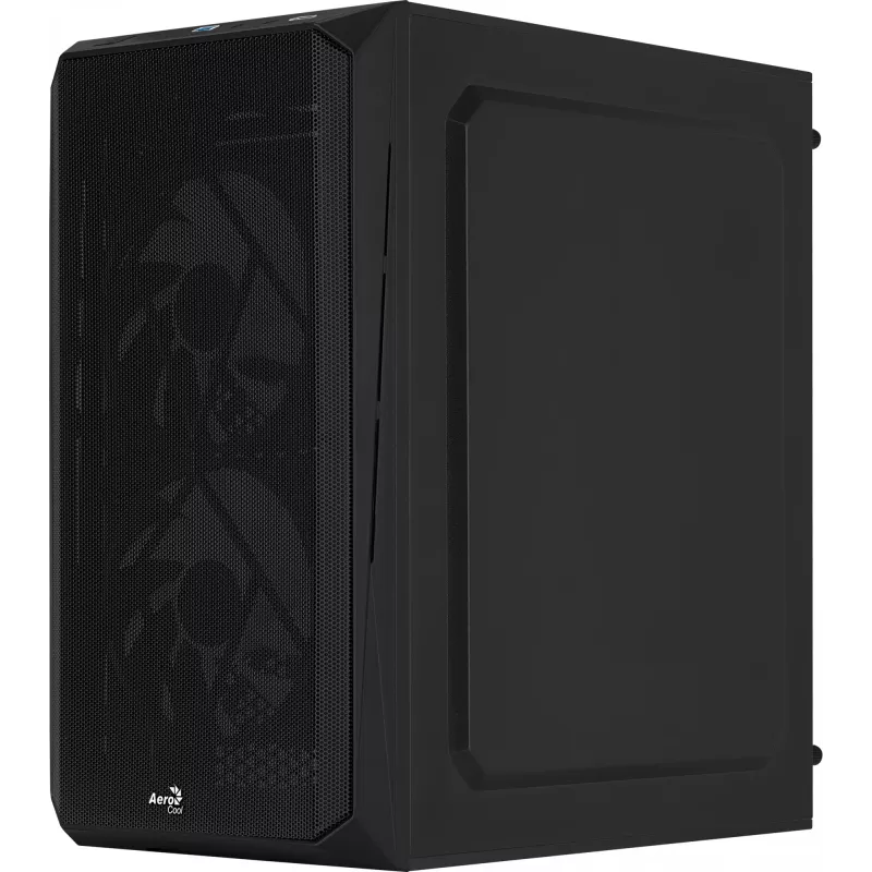 Caja de PC AEROCOOL CS107V2 Mini Tower — negra, microATX/Mini-ITX, 2 ventiladores de 120 mm, 1 bahía de 3,5 pulgadas + 2 de 2,5 pulgadas