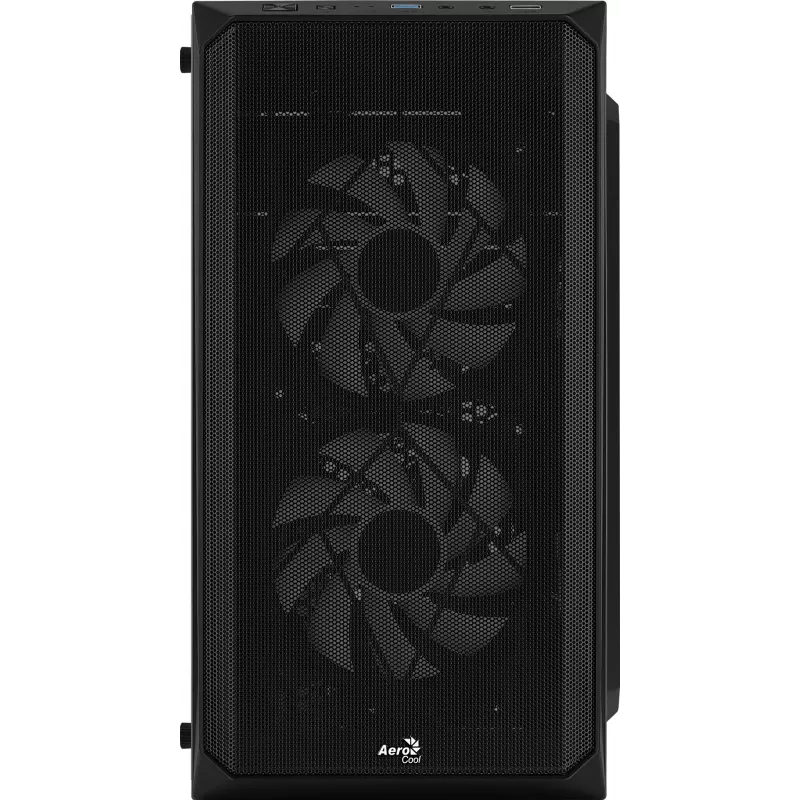 Caja de PC AEROCOOL CS107V2 Mini Tower — negra, microATX/Mini-ITX, 2 ventiladores de 120 mm, 1 bahía de 3,5 pulgadas + 2 de 2,5 pulgadas