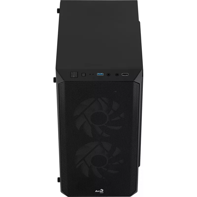 Caja de PC AEROCOOL CS107V2 Mini Tower — negra, microATX/Mini-ITX, 2 ventiladores de 120 mm, 1 bahía de 3,5 pulgadas + 2 de 2,5 pulgadas