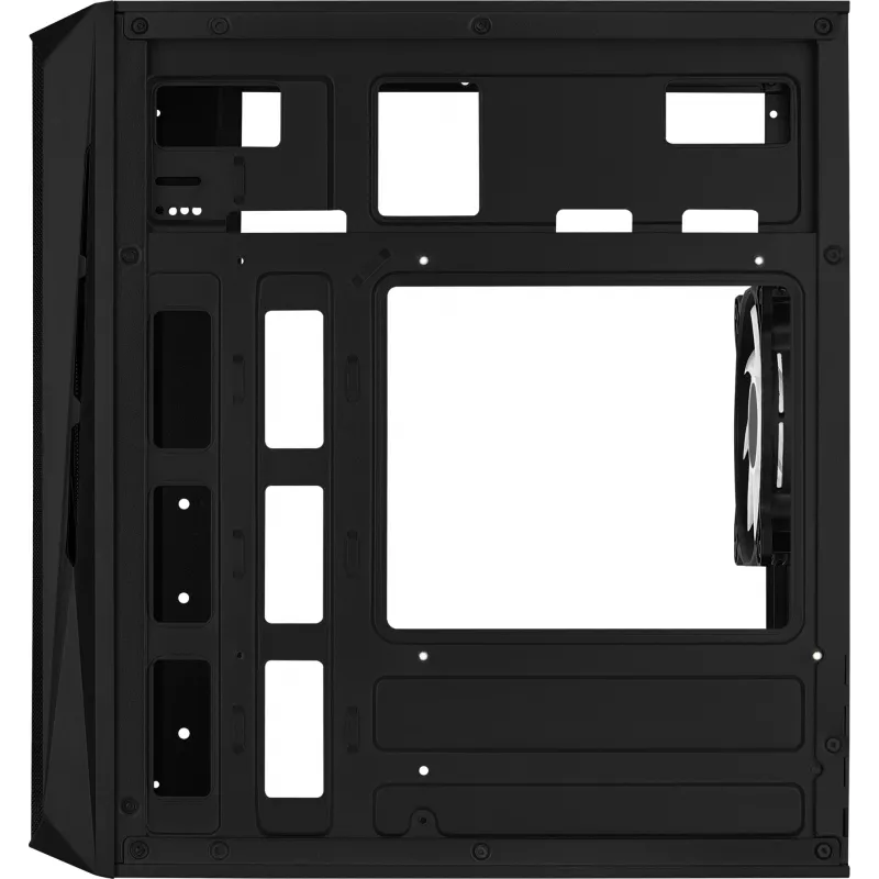 Caja de PC AEROCOOL CS107V2 Mini Tower — negra, microATX/Mini-ITX, 2 ventiladores de 120 mm, 1 bahía de 3,5 pulgadas + 2 de 2,5 pulgadas