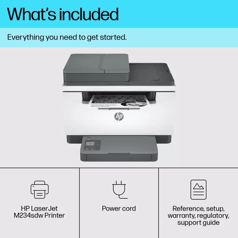 Impresora láser multifunción HP LaserJet MFP M234sdw — mono A4, 29 ppm, dúplex, Wi‑Fi, Ethernet