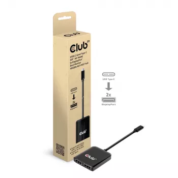 Hub MST CLUB3D USB3.2 Gen2 Type-C (DP™ Alt-Mode) a DisplayPort™ doble monitor 4K60Hz M/H