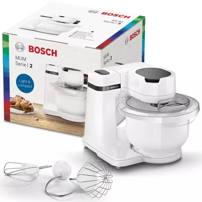 Robot de cocina Bosch Serie 2 MUMS2AW00 — 700 W, bol de 3,8 L, 4 velocidades, blanco