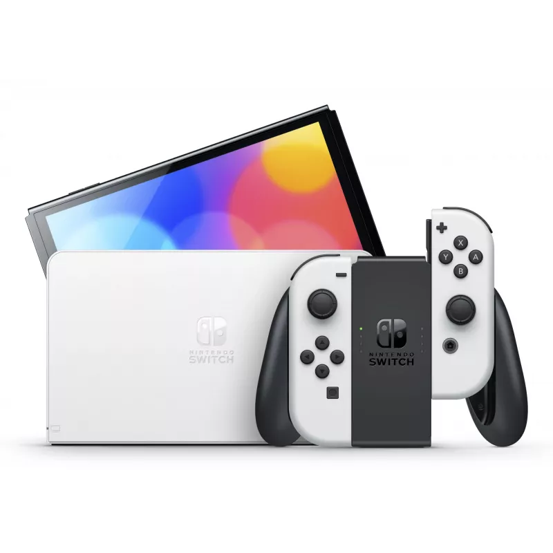 Nintendo Switch OLED, Nintendo Switch, NVIDIA Custom Tegra, blanco, analógico / digital, botón Home, botón encendido/apagado, botones