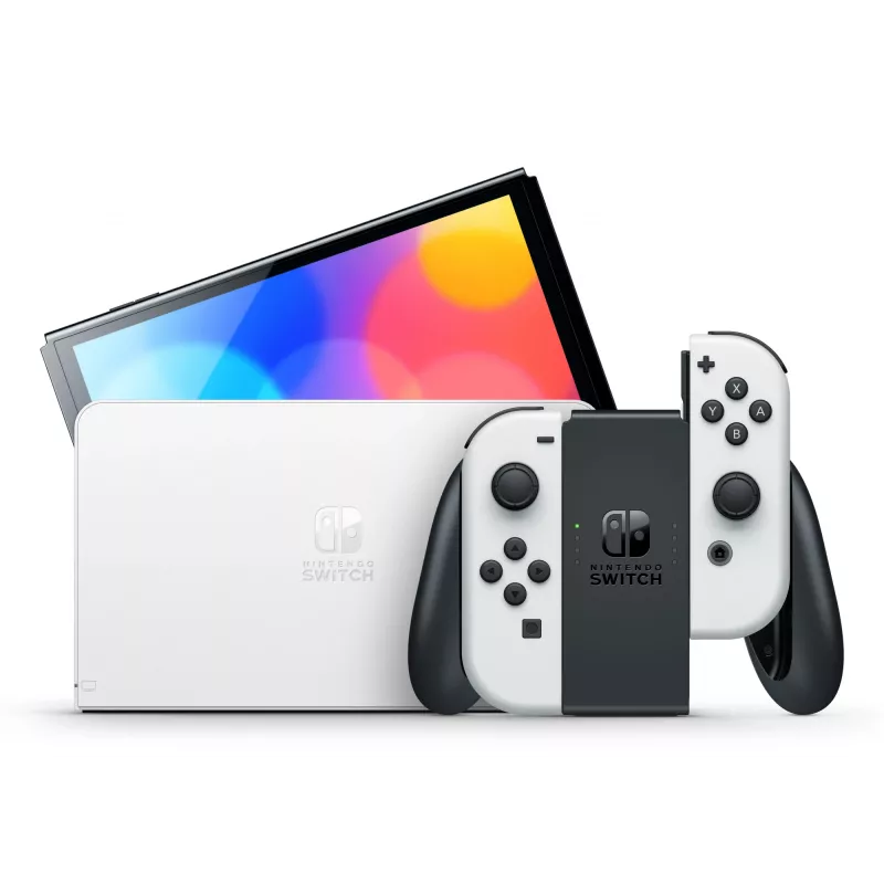 Nintendo Switch OLED, Nintendo Switch, NVIDIA Custom Tegra, blanco, analógico / digital, botón Home, botón encendido/apagado, botones