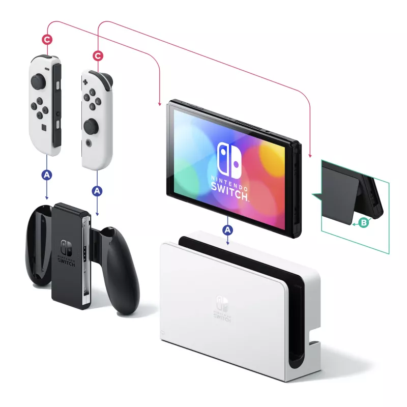 Nintendo Switch OLED, Nintendo Switch, NVIDIA Custom Tegra, blanco, analógico / digital, botón Home, botón encendido/apagado, botones