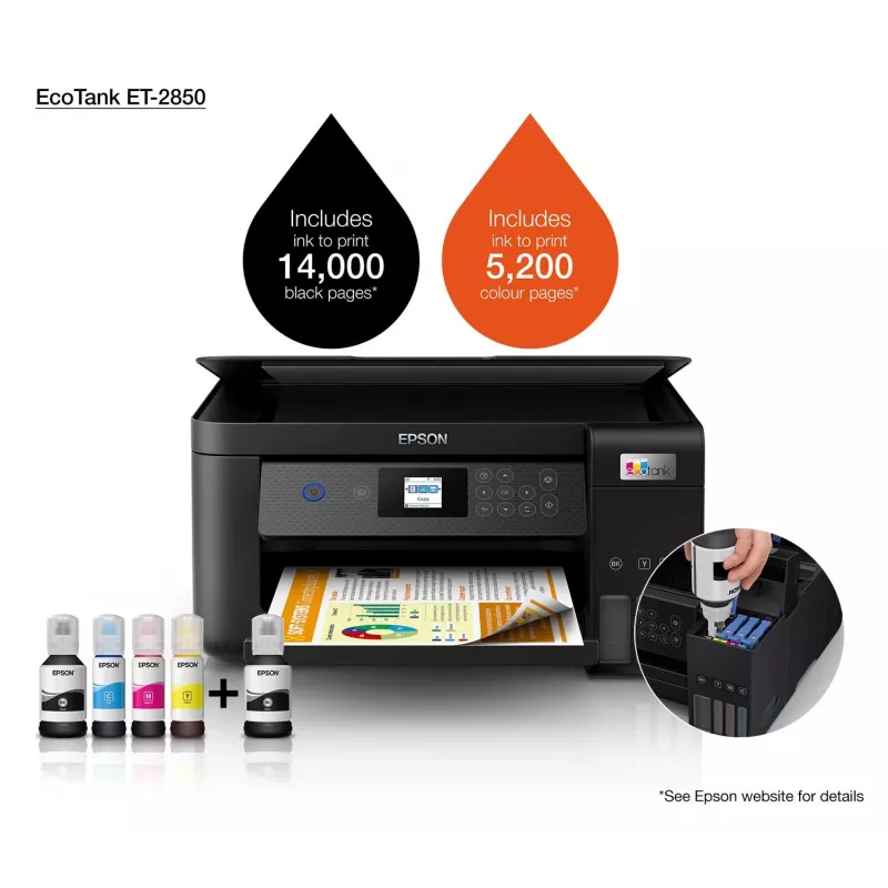 Impresora multifunción de tanque de tinta WLAN A4 Epson EcoTank ET-2850